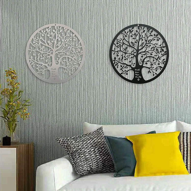 Sacred Geometry Spiritual Wooden Wall Decoration Laser Cut Wood Tree of Life Sculpture