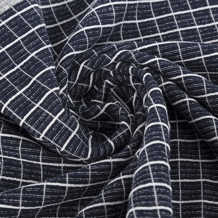 
Manufacturer plaid fabric knitting soft plaid stretch fabric pyjama trousers cotton yarn dyed fabric 