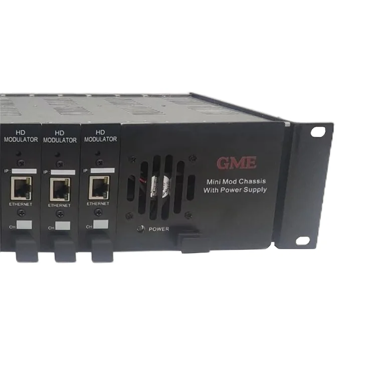 Good Mind GME Modular Headend System Main Frame And 12 Channels HD ATSC / QAM Digital Modulator Mini Rack Type