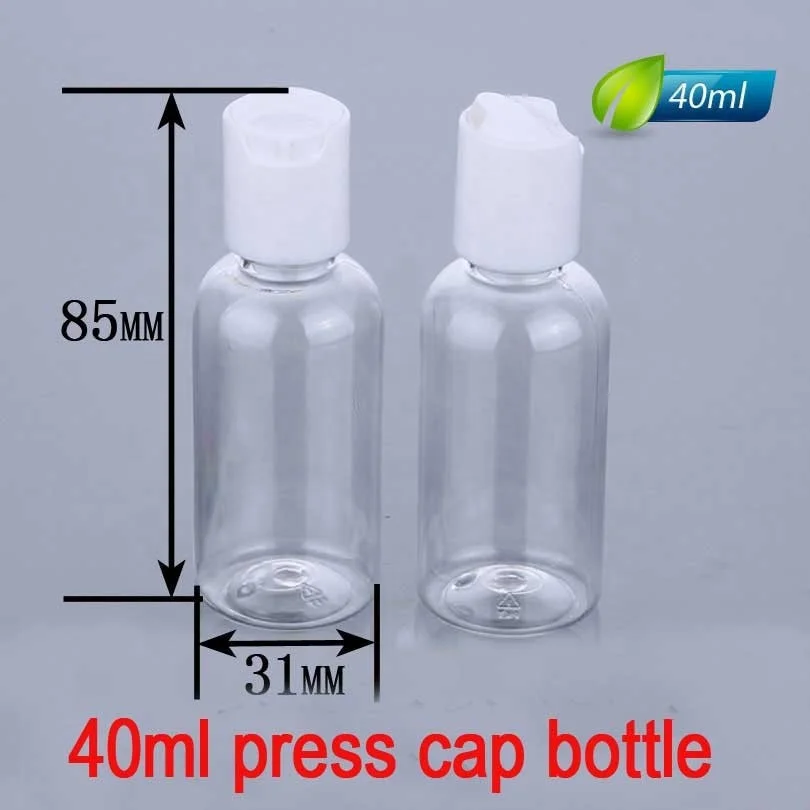 40ml press cap/disc top bottle lotion liquid plastic bottle container
