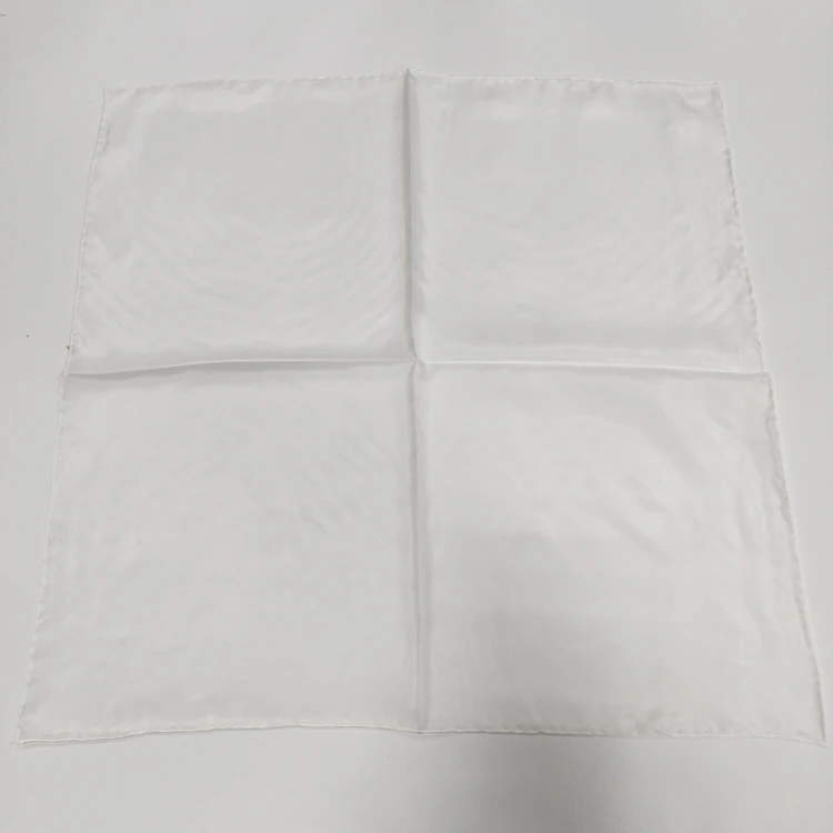 Wholesale White 8mm Silk Habotai Scarf Pure Color Square Hand Roll Hem Silk Neck Scarf