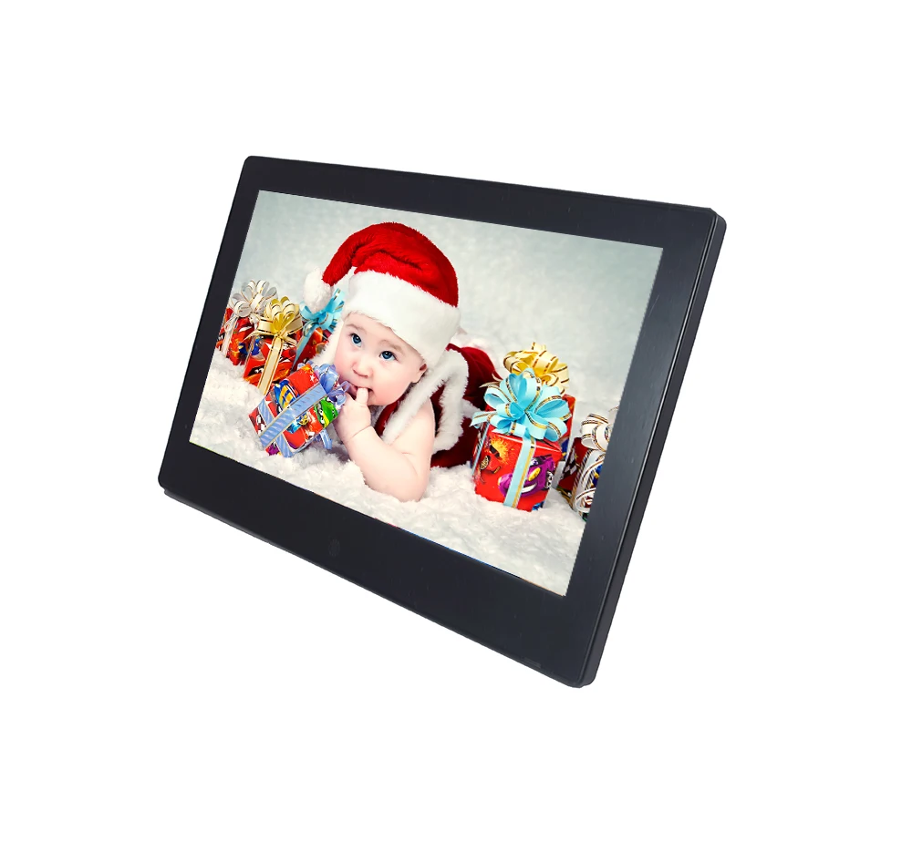 Wall Mount Front Tempered Glass 7  Inch Lcd Digital Photo Video Frame For Public Promotion