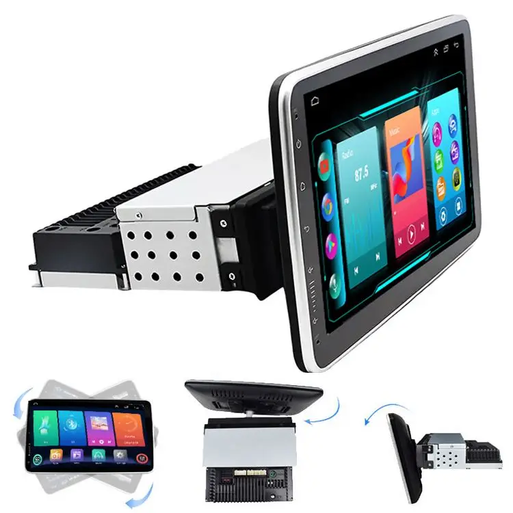 1 Din Car Stereo Tesla Model 360 Degree Rotation Universal Kit Screen Car Radio Android Multimedia Player 10 Inch For Car