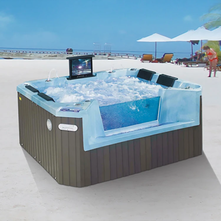modern Square Shaped whirlpool acrylic massage spa bathtub hot tub outdoor china