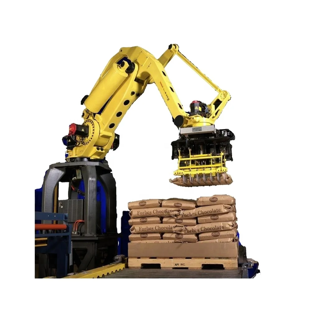 robot packing line palletizer stacking handling flitting robot arm clam grab air penumatic clamper gripper