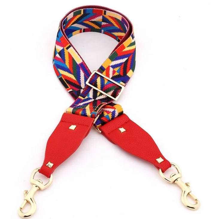 high quality adjustable shoulder bag strap fashionable colorful ribbon  guitar straps for handbags