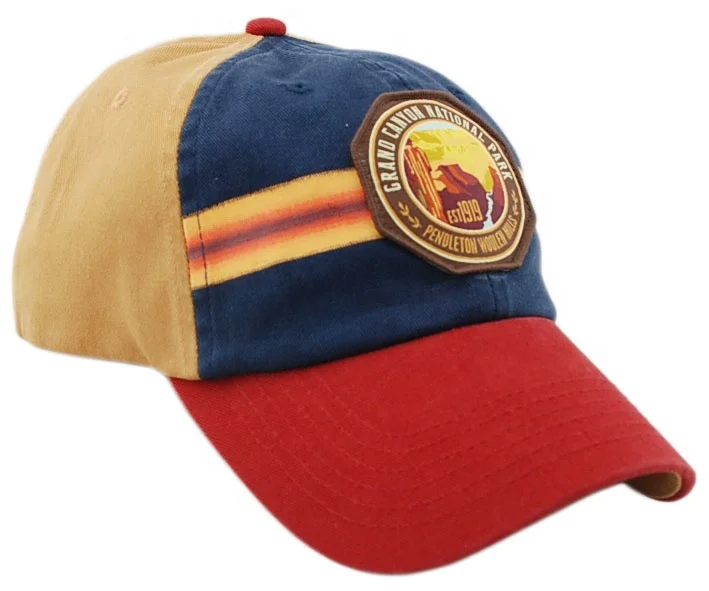 
100% Cotton washed distressed vintage customized felt woven patch applique sport baseball dad cap hat 