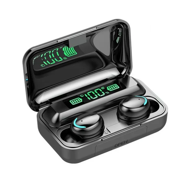 F9-5C TWS5.0 9D Hifi Stereo Waterproof Wireless Headphone In-ear BT Auto Pair Blue tooth Earbud Wireless Powerbank