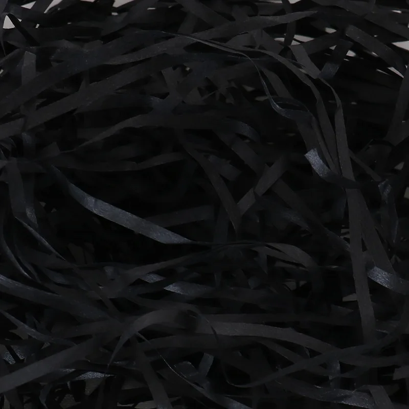 
Black and White Crinkle Cut Paper Shreds for Halloween Gifts Wrapping 