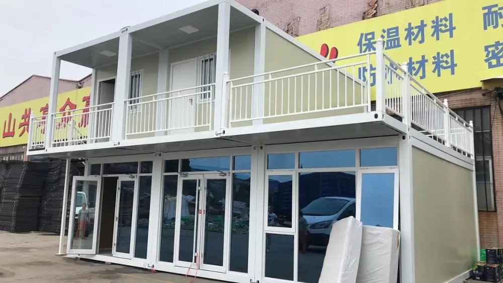 China Steel Structure Prefab Container House Smart Portable Mobile 20Ft Prefabricated House Flatpack Glass Container House
