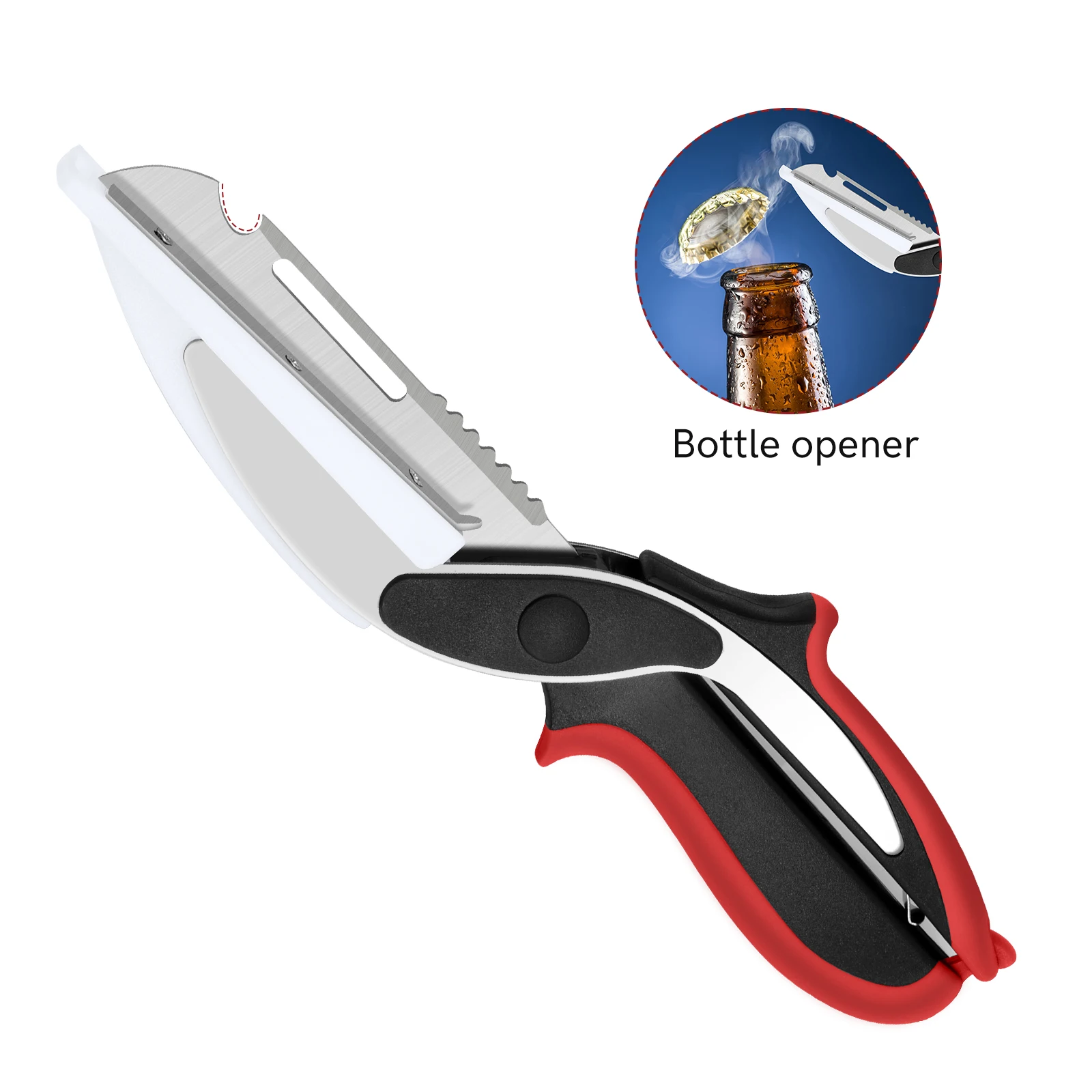 2 In 1 Multifunction Kitchen Scissors Stainless Steel Kitchen Scissors With PP Handle Detachable Kitchen Knife Scissors