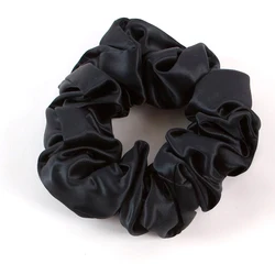 2022 new style 100% silk big size oversize satin silk scrunchies custom satin material  color scrunchies