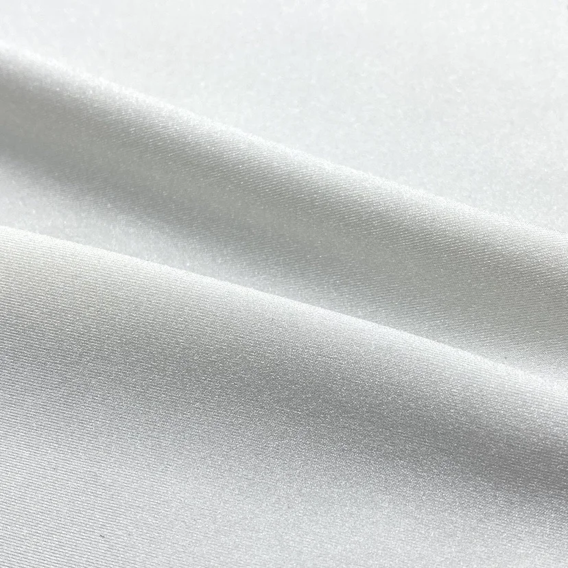 New design shiny white nylon spandex fabric recycled stretch fabric for swimwear  women bikini sexy swimsuit