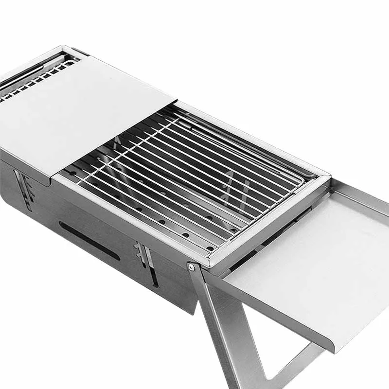 Household Indoor Charcoal BBQ Barbecue  Grill Outdoor Stainless Steel Folding Barbecue Stove Rack