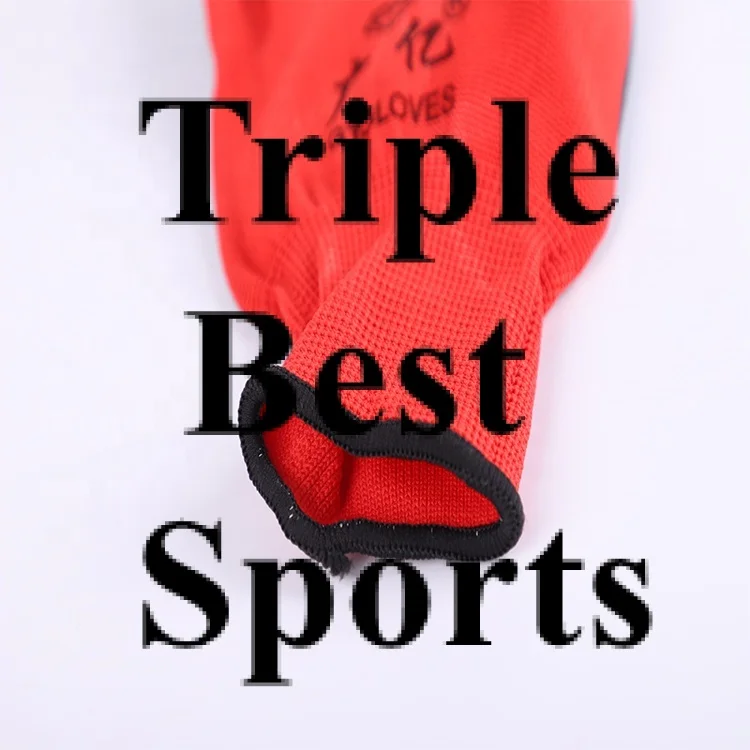 TB1 cheapest and high quality13g nylon rubber crinkle work string Non-Slip gloves