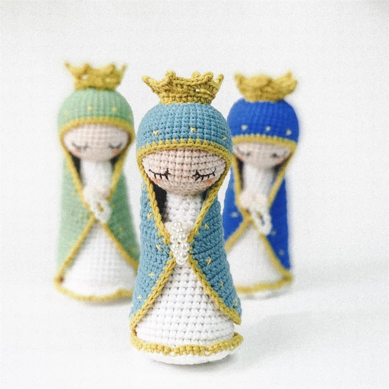 Crochet Nativity Collection Amigurumi Blessed Mary Crochet Virgin Mary Doll Crochet Lady Of Grace Doll