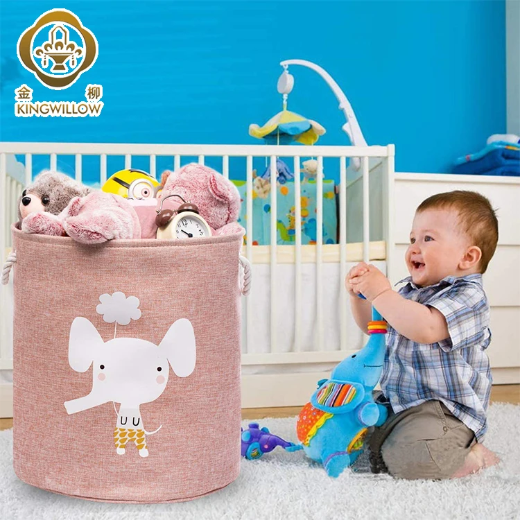 Wholesale Handmade Collapsible Large Round Kids Storage Bin Clothes Laundry Hamper toy Hamper Basket