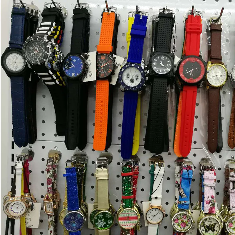 Часы PUSHI reloj высокого качества дешевые часы оптом женские наручные с кожаным ремешком мужские разные цвета