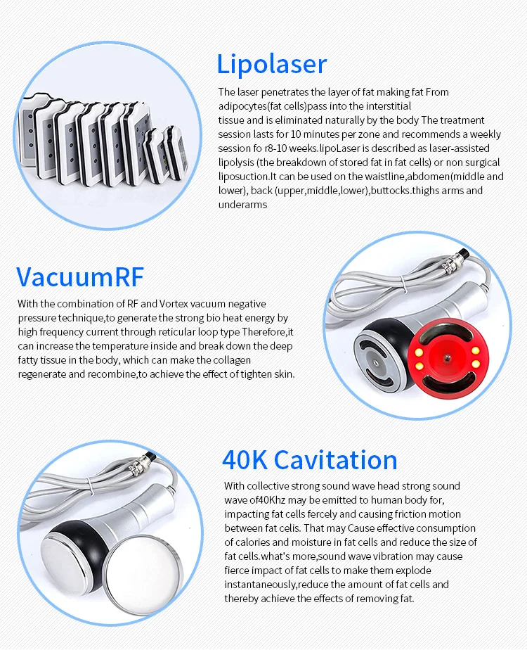 Wholesale 6-in-1 Cavit System Abdominal Fat Removal Negative Pressure Massage 40k Radio-frequency Skin Firming Slimming Machine