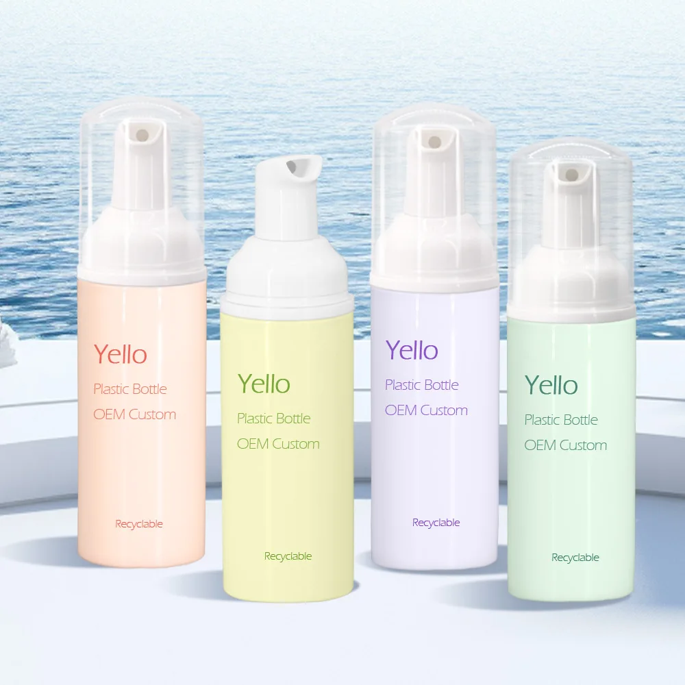 Custom Lash Empty White Gold Frosted Foam Cleansing Pump Bottles 50Ml & 100Ml 60 Ml Blue 60Ml Black Foam Bottle