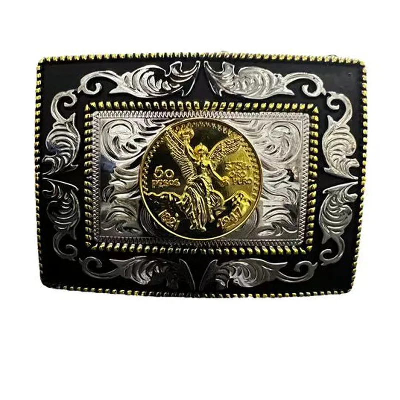 Custom  Round Head Belt Buckle Western Cowboy Style Smooth Belt Buckle Punk Rock Style for Belts