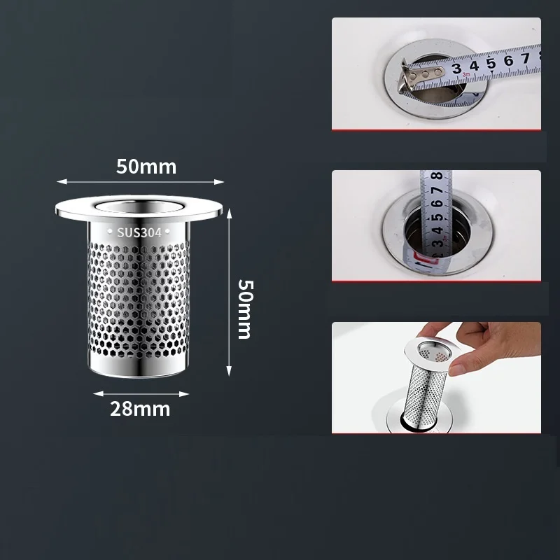 Best selling SUS 304 various sizes strong net type stainless steel floor drain filter for bathroom products FDC-004