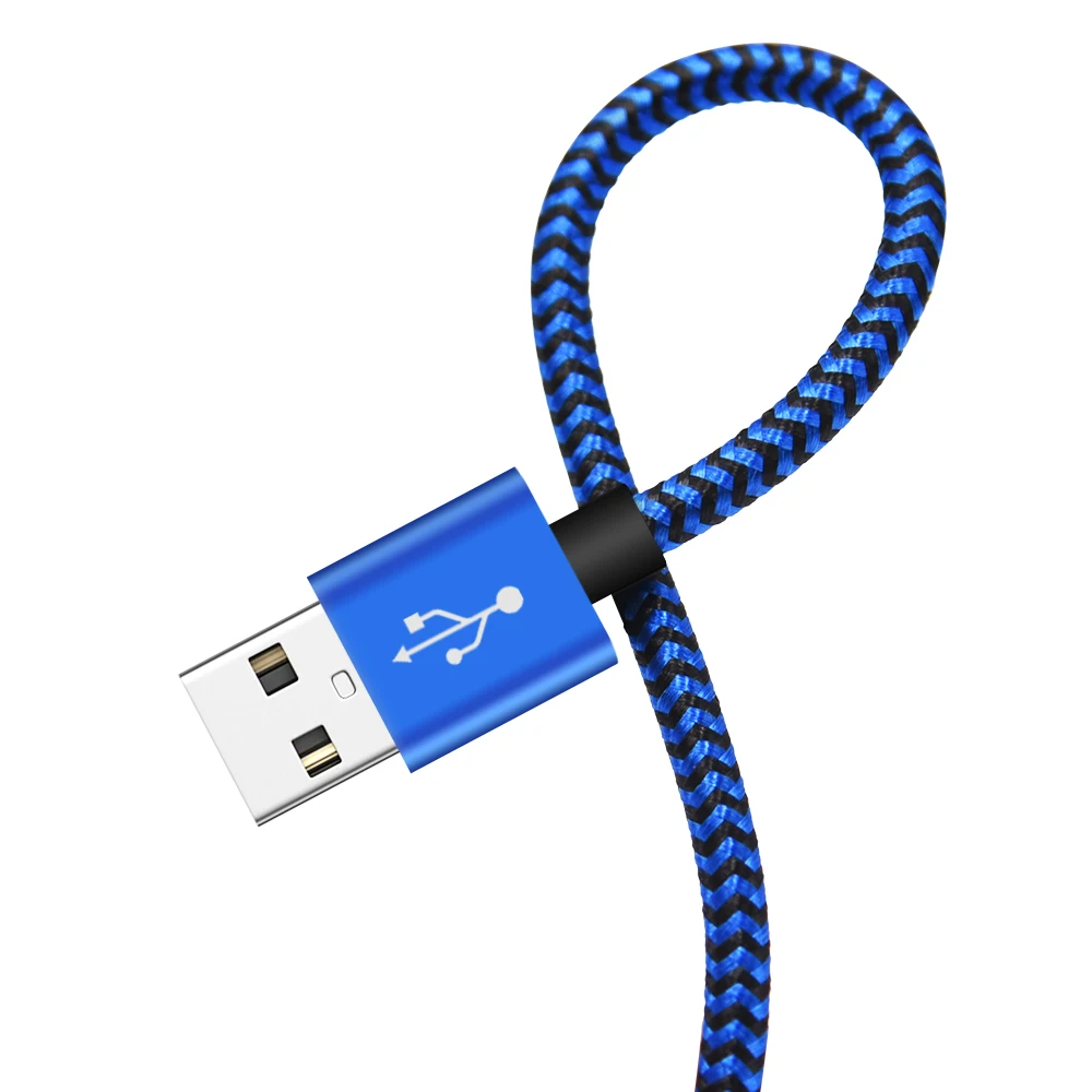 In Stock Nylon Braided 2M Type C Charging Cable Mobile Phone Charger Cable For Micro USB