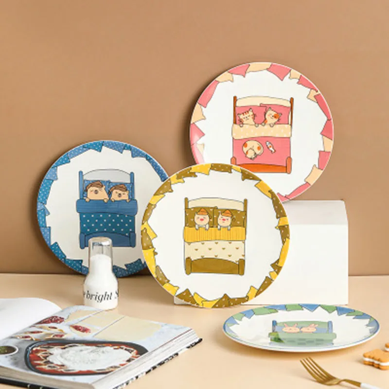 Творческий 8 дюймов ручная роспись попугай пластина керамическая тарелка для завтрака