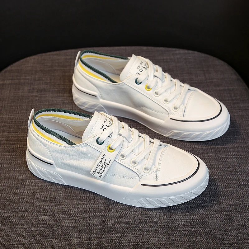 HN7020New Design Thick Sole Breathable Pure White Sneakers Shoes Comfort Casual Shoes for Women