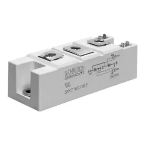 New and Original SEMI-KRON SKKH 162/16 E Thyristor Line 160A On-State (Avg. Max.) 5400A 250A IT(RMS) Semipack Case Good Price