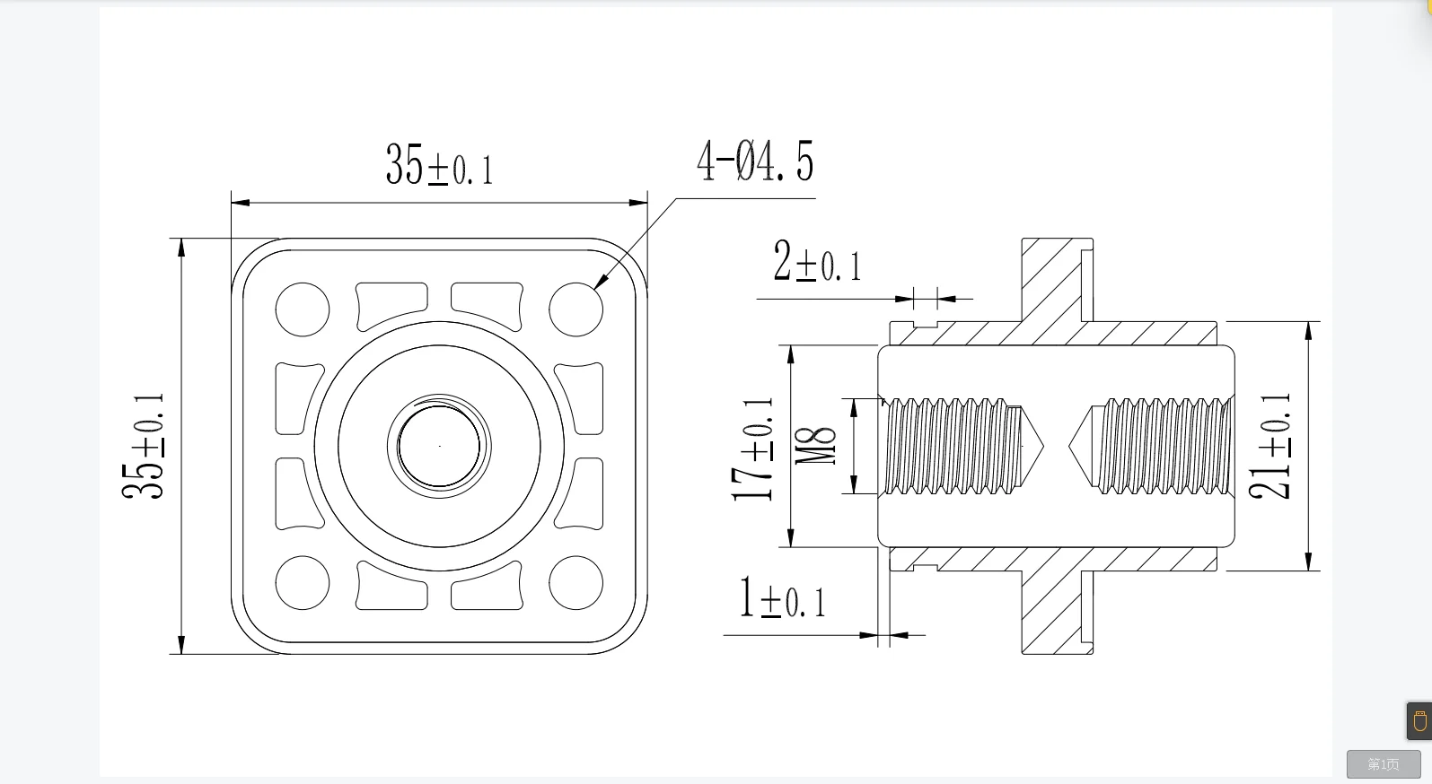 Cloy UYFM-3530 Square 200A through-wall screws tighten the inner thread of the terminal post