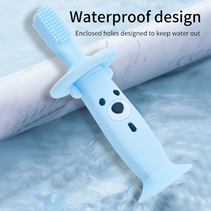 Baby silicone toothbrush bone conduction music training Teether soft bristle baby electric baby toothbrush