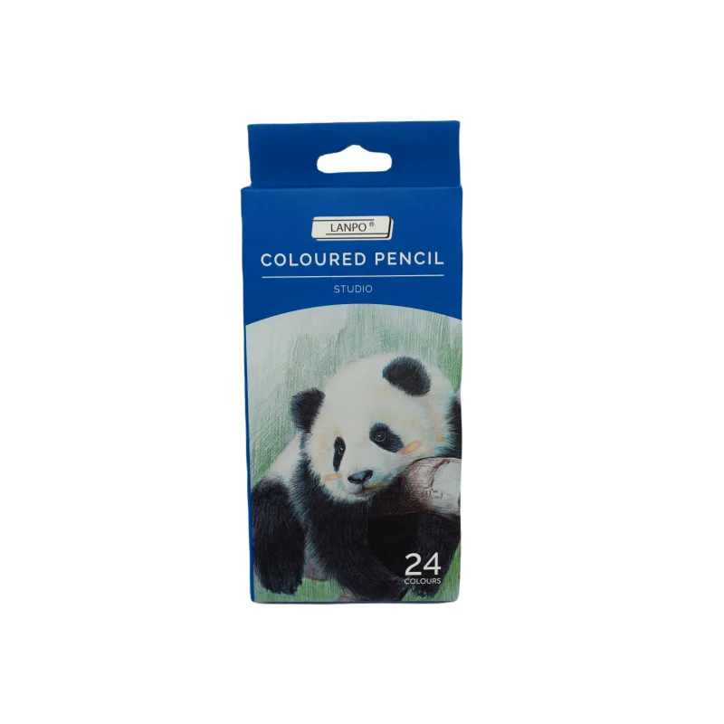 Colour Pencils For Kids, 12 colored pencils With Paper Box hexagonal shape