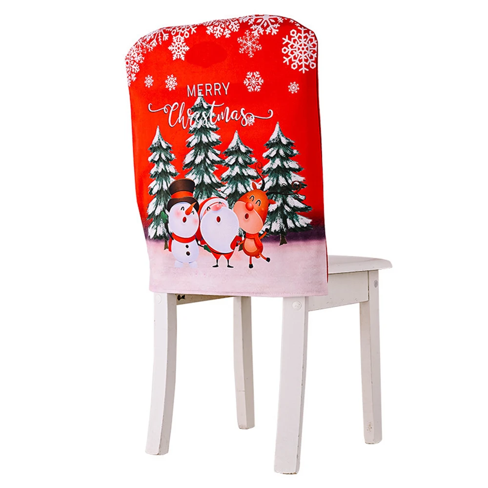 Christmas Party Back Decorative Fancy Chair Cover Custom New Year Personalized Christmas Dinner Table Chair Cover Decoration
