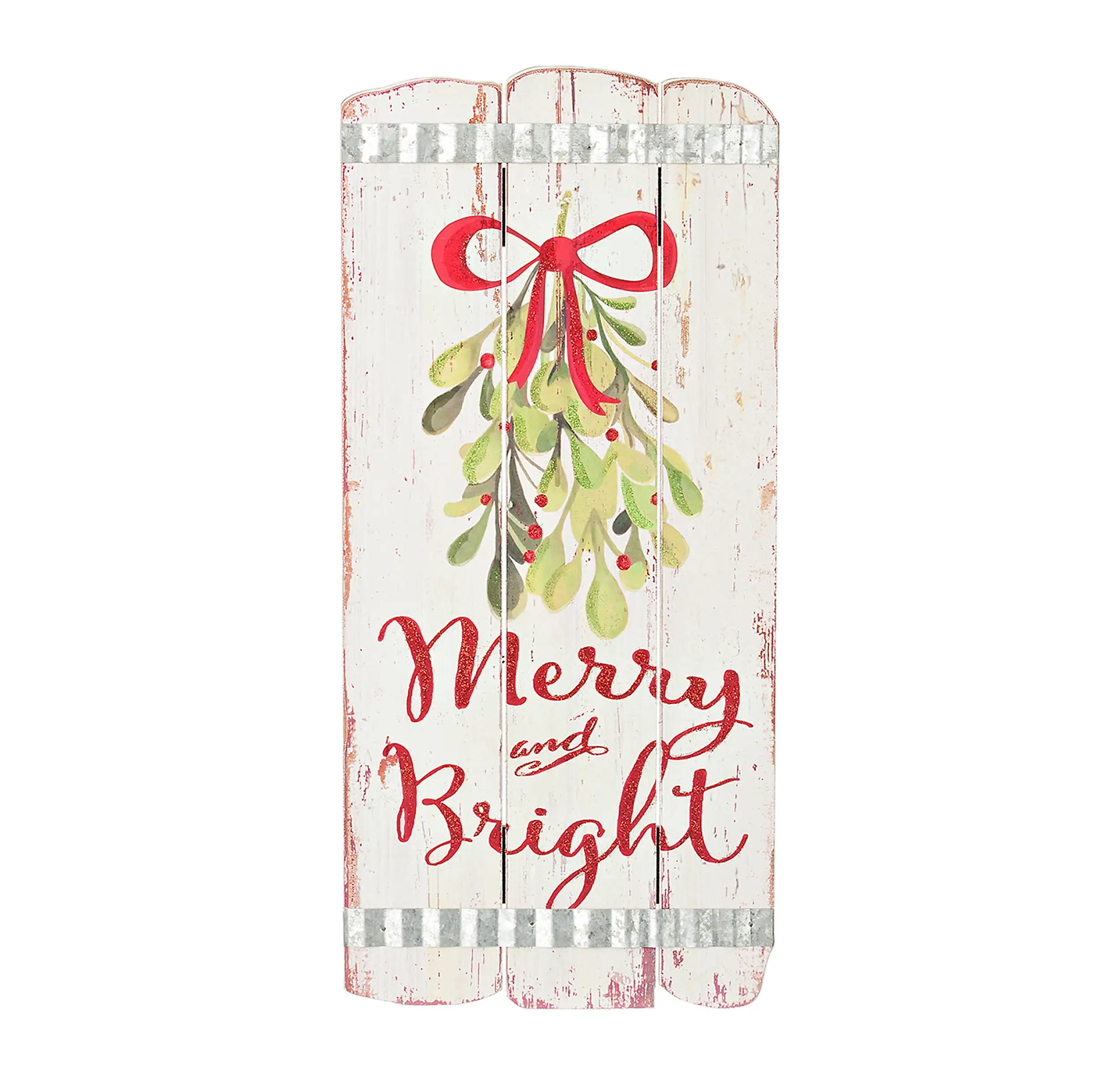 
Merry and Bright Wooden Plank Wall Plaque 