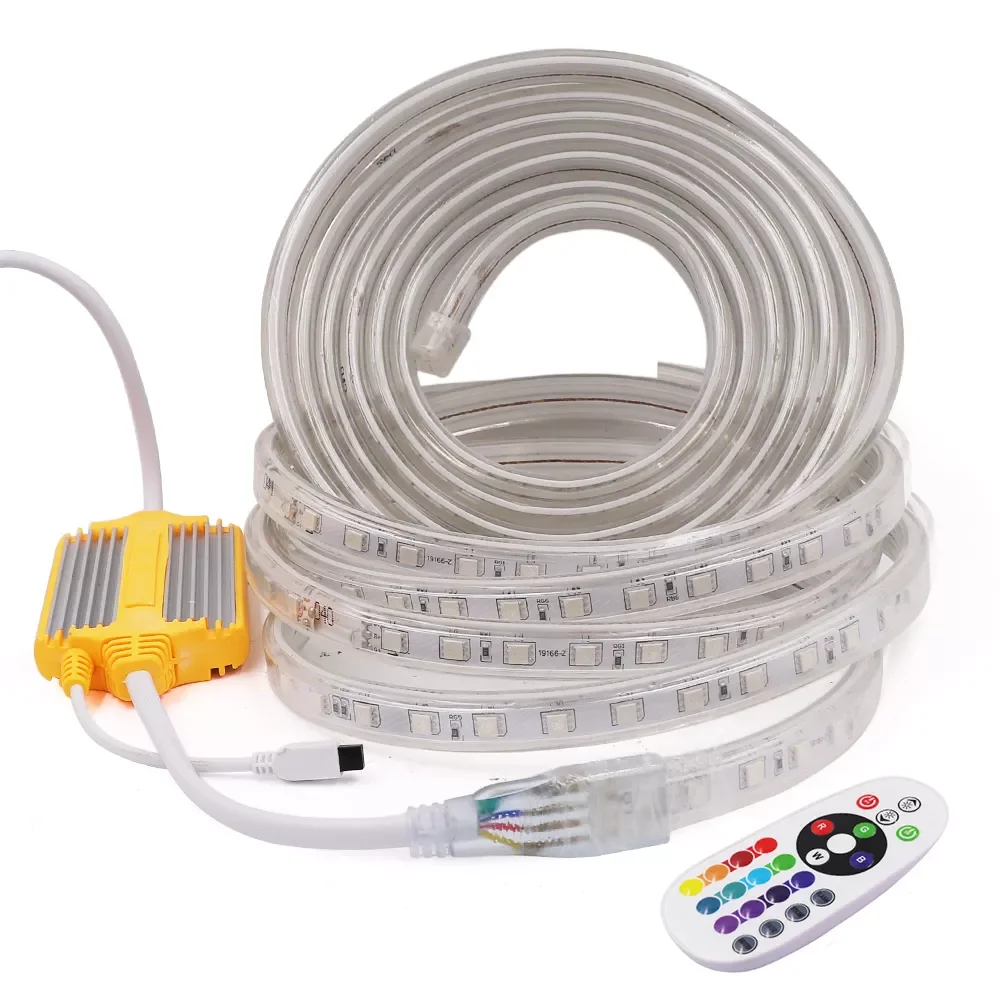 220V AC SMD4040 5050 Light Source 220V High Voltage Constant Current RGB Single Color 50M 100M LED Strip Light Waterproof