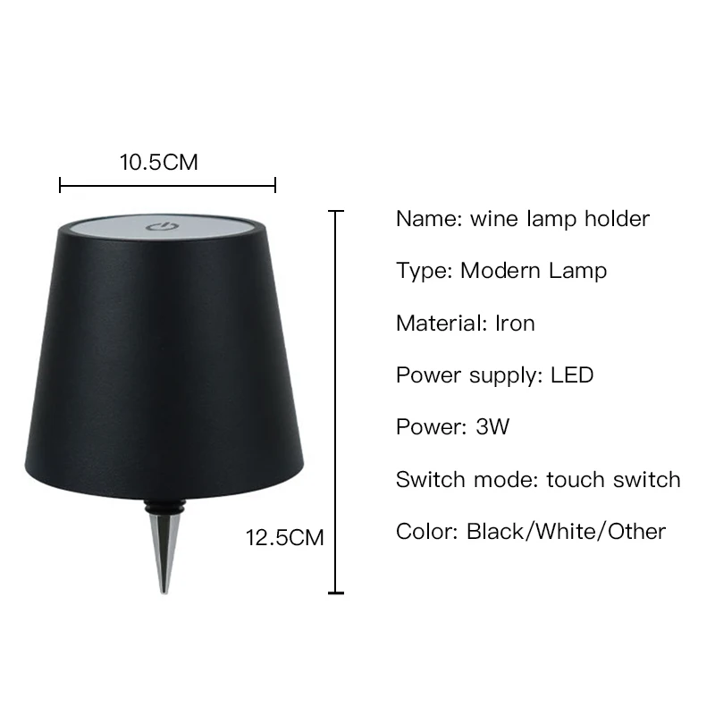 Led Touch Control Wine Wireless Bottle Lamp Light Portable Cordless Rechargeable Restaurant Bar Led Embed Bottle Table Lamp