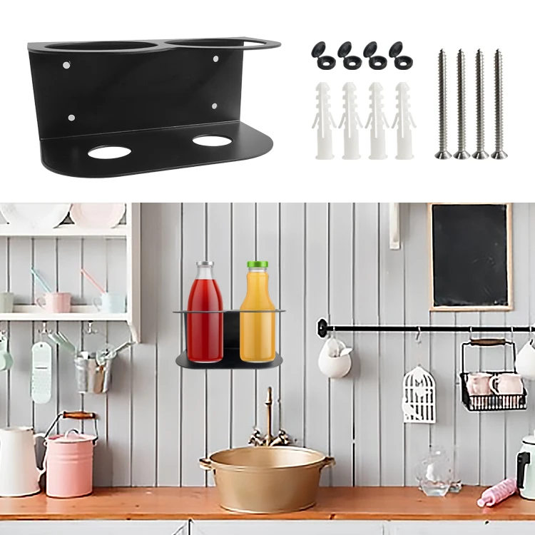 JH-Mech Garage Wall Mount Shelf Steel Wall Mounted Spray Paint Can Rack With Paper Towel Holder