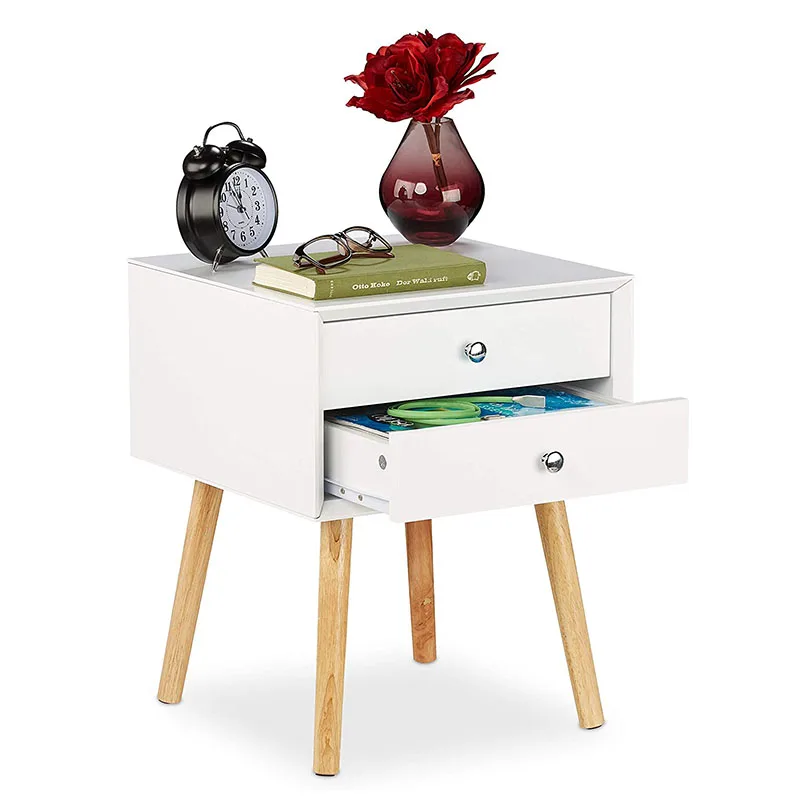 Custom Furniture Wholesale Manufacturer Durable bedroom solid wood nightstand with two drawers
