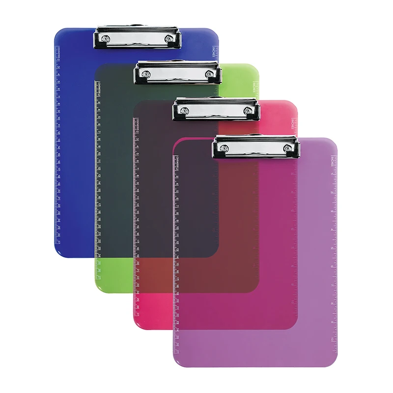 Office A4 Plastic Pp Clear Clipboard with Metal Clip Clipboard Folder