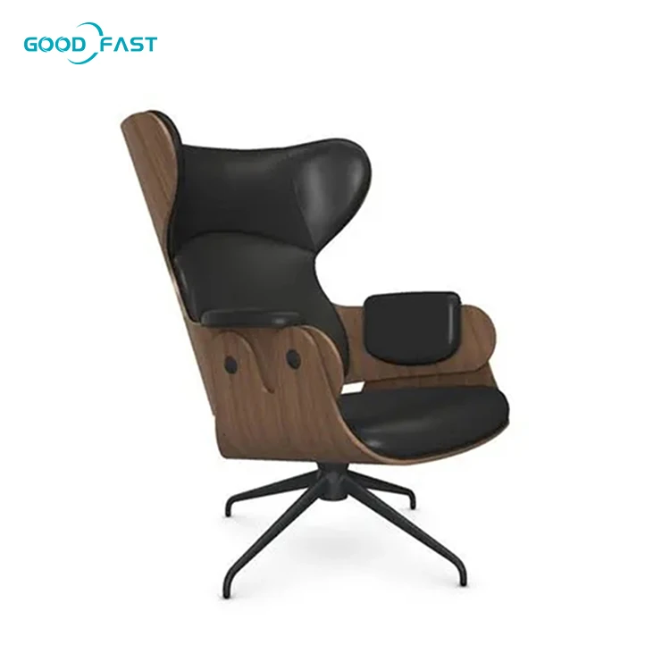 2021 Hot Sale Living Room furniture Nordic royal quality Armchair With Ottoman artificial PU leather modern office lounge chair