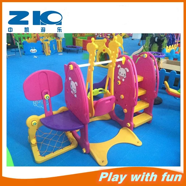 kids indoor slide with swing and basketball from china Factory