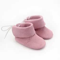 Winter Infant Baby Booties Suede leather Shoes Toddler Lace Up Precwalker Boots