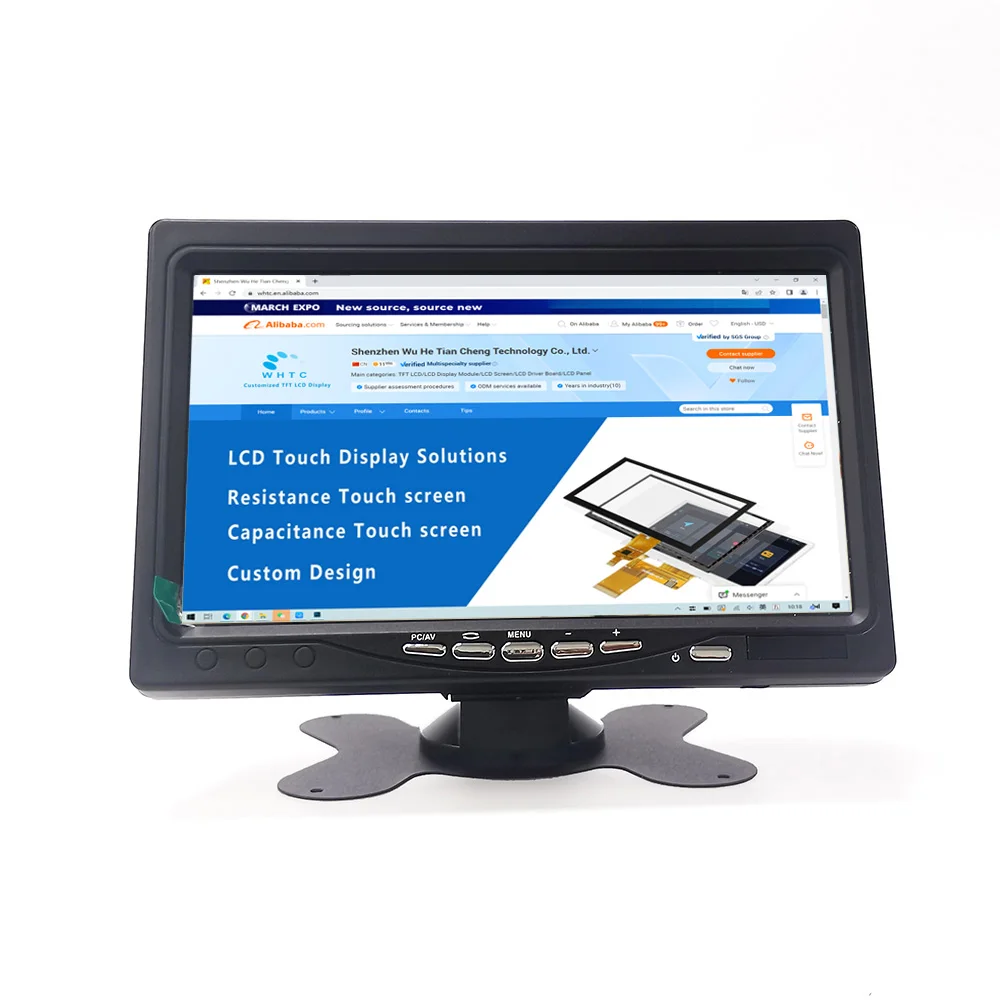 Display Screen Factory Wholesale 7 8 10Inch Multi-interface Hd Computer Mini Portable Lcd Tv Monitor With Speaker Av Vga Input