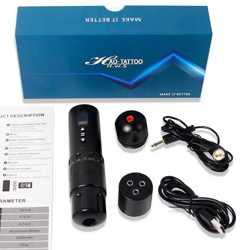 Flux Rotary Cover Used Wireless Shape Machine Kit Professional Set Piercing Pen Pistol Tattoo Gun Electric Aluminum Permanentes