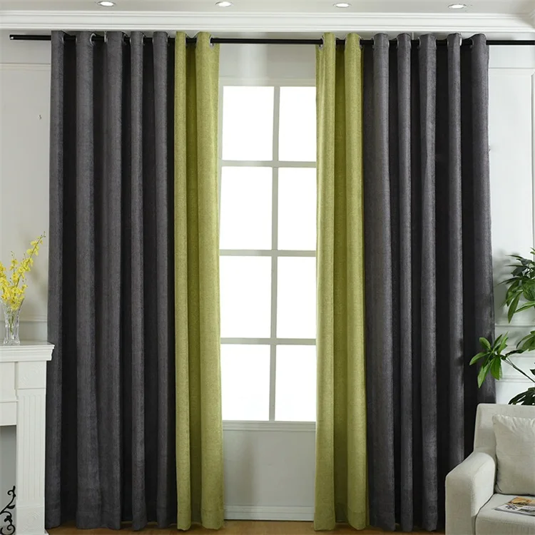 100% Blackout Curtains Sliding Door Curtains with Clip Rings Linen Textured Patio Door Curtain for Sliding Door Room Divider Cur