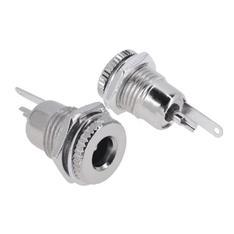 DC099 5.5 mm x 2.1mm DC Power Jack Socket Female Panel Mount Connector Metal DC-099 Open Hole 11MM