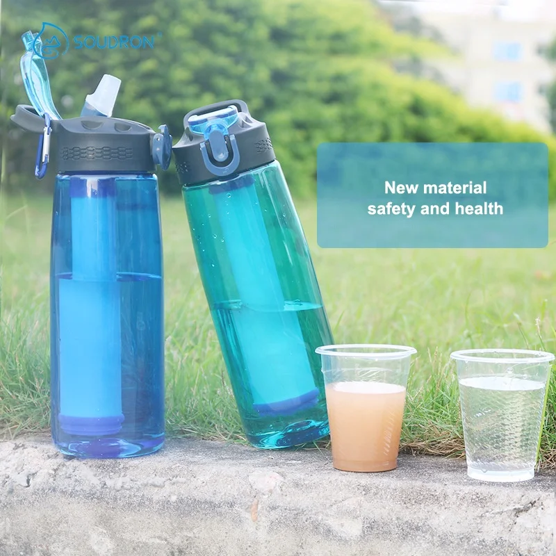 SOUDRON Tritan BPA-Free 650ml Alkaline Filtered Water Bottle Outdoor Sporting Camping Survival Drinking  Water Bottle