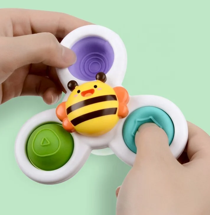 New Cartoon Animal Simple Dimple cute rotary windmill Fidget Toy Suction Cup Spinner for Baby Boy Girl