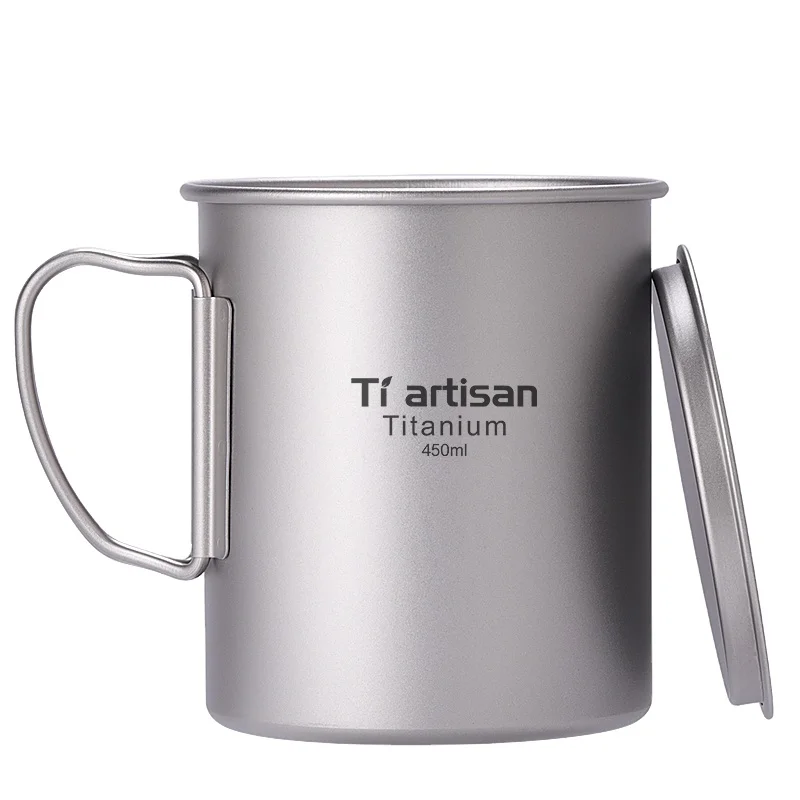 Free Sample CE Travel Mug with Handle Portable Camping titanium Water Cup Tableware Coffee Tea Pot custom mugs travel